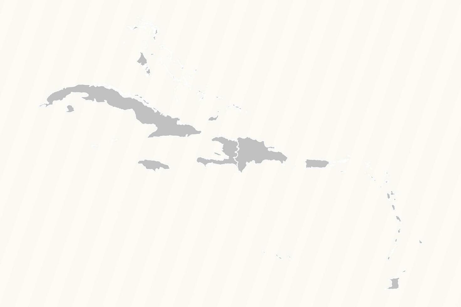 detallado mapa de caribe con estados y ciudades vector