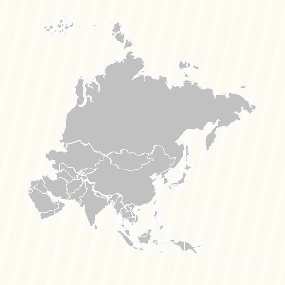 Detailed Map of Asia With Countries vector