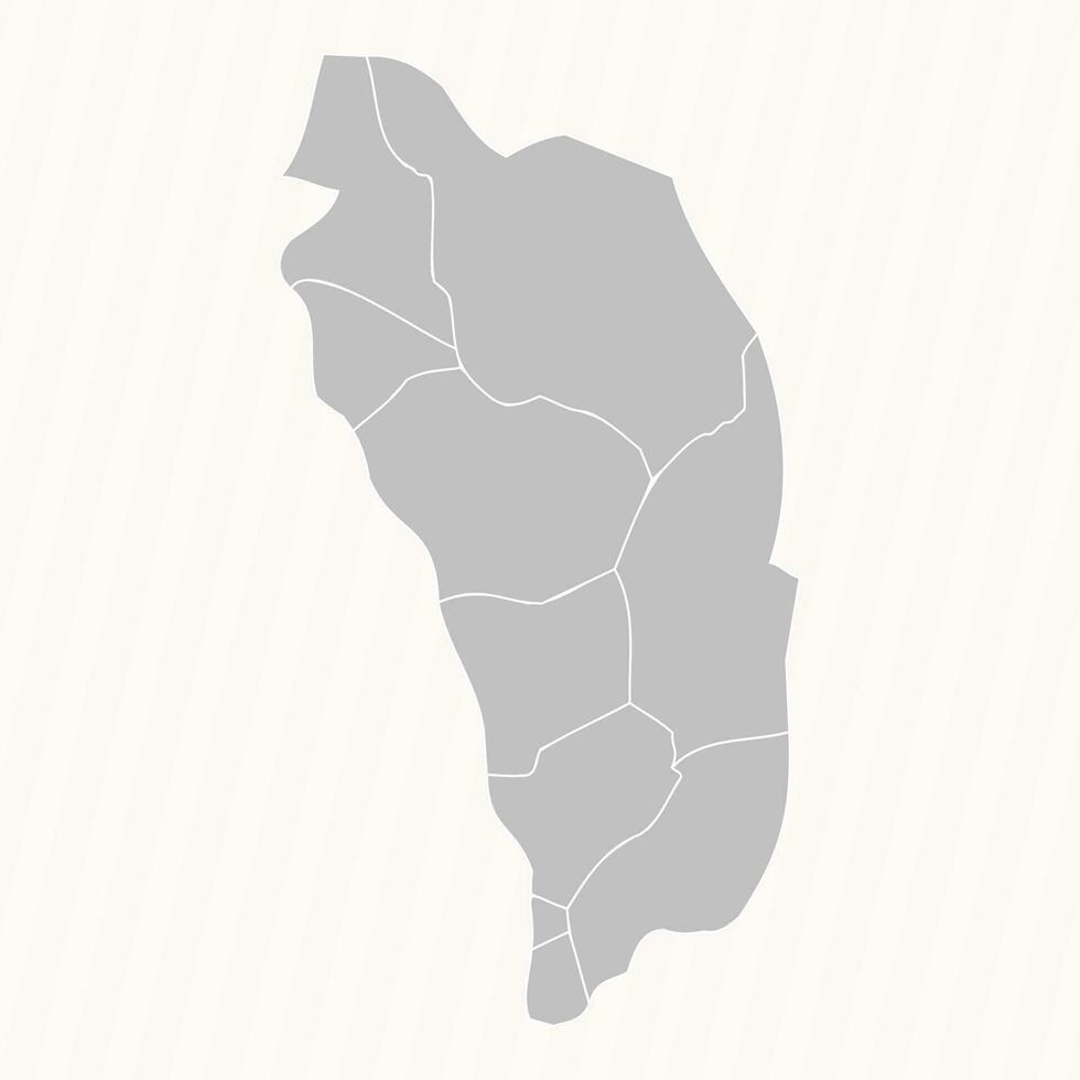 Detailed Map of Dominica With States and Cities vector