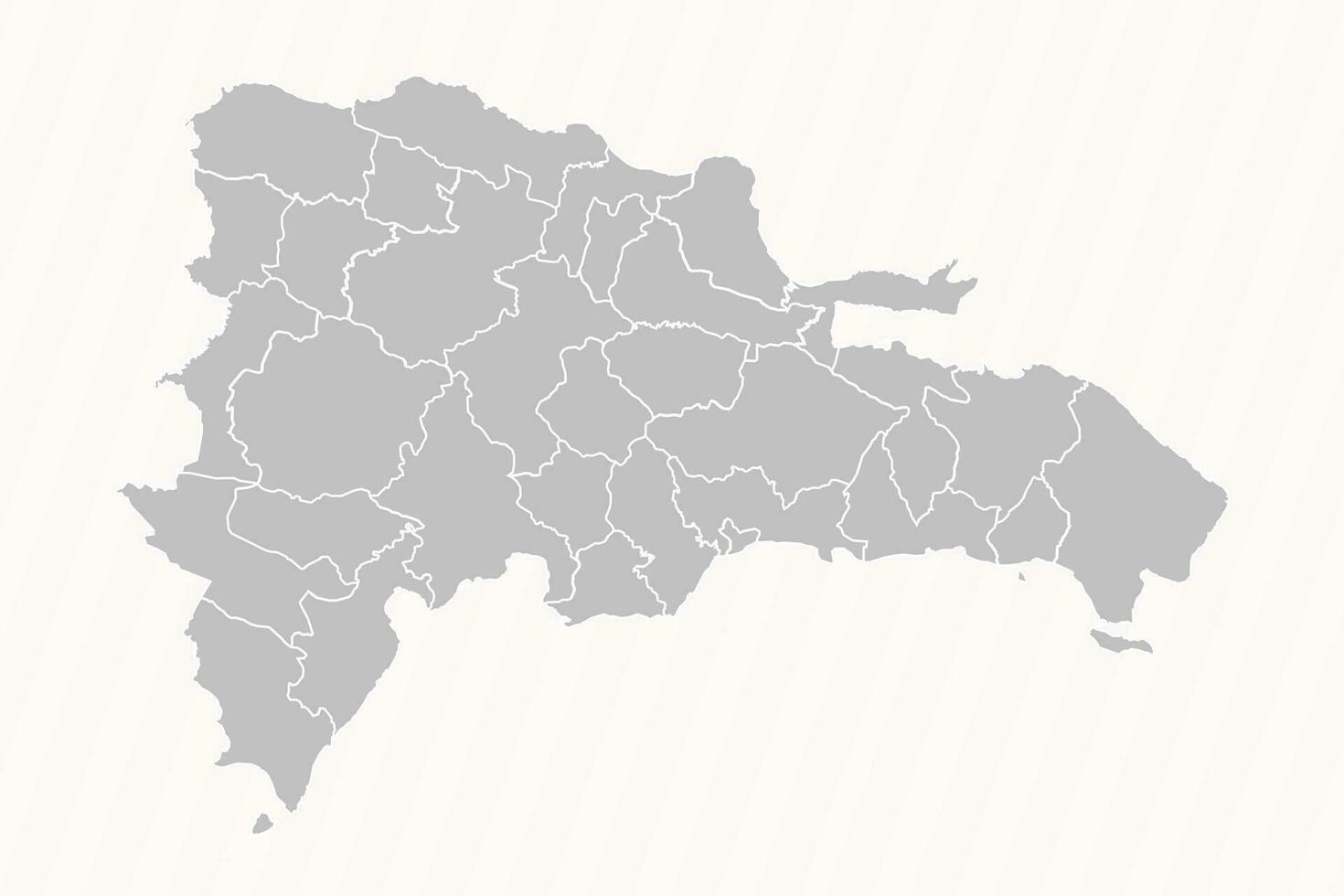 Detailed Map of Dominican Republic With States and Cities vector