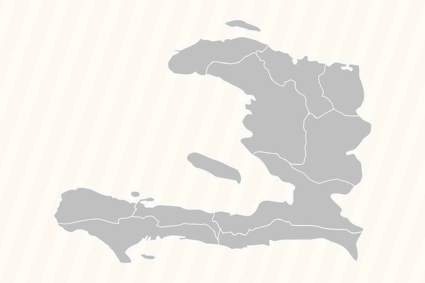 Detailed Map of Haiti With States and Cities vector