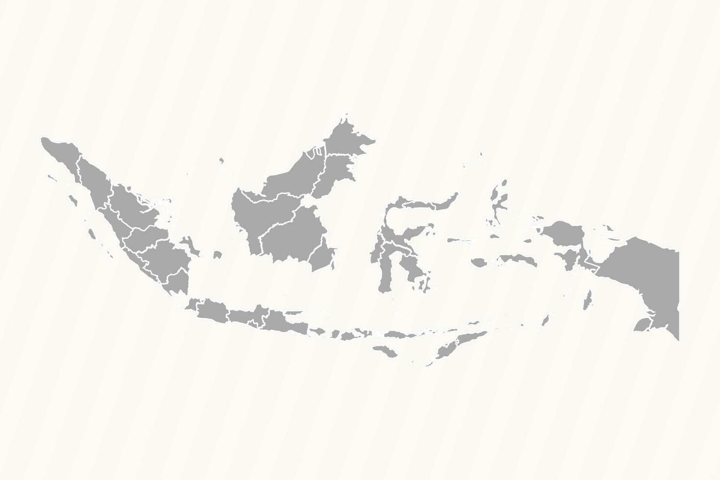 detallado mapa de Indonesia con estados y ciudades vector