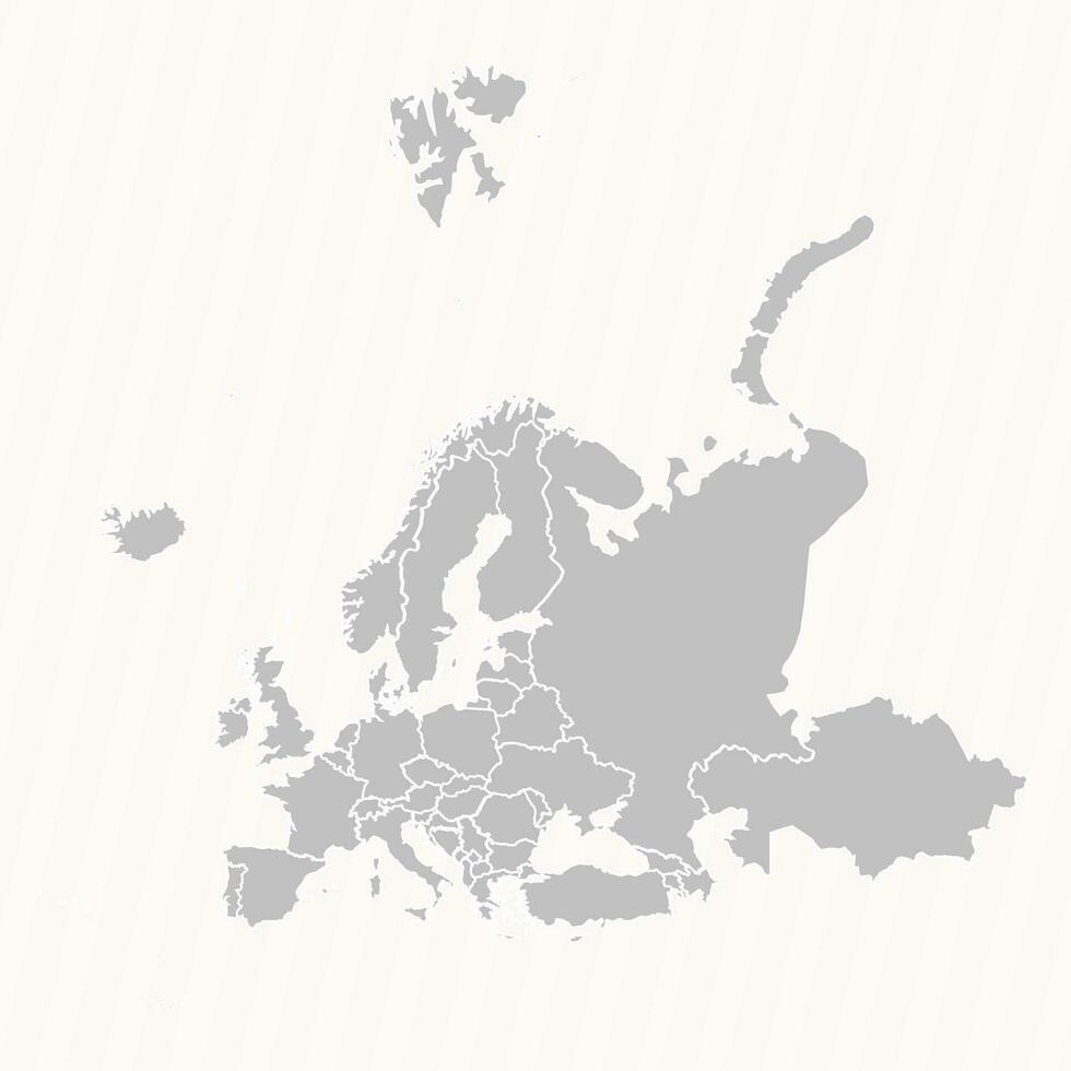 Detailed Map of Europe With Countries vector