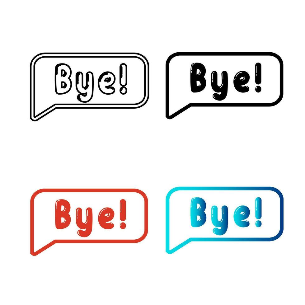 Abstract Bye Message Silhouette Illustration vector