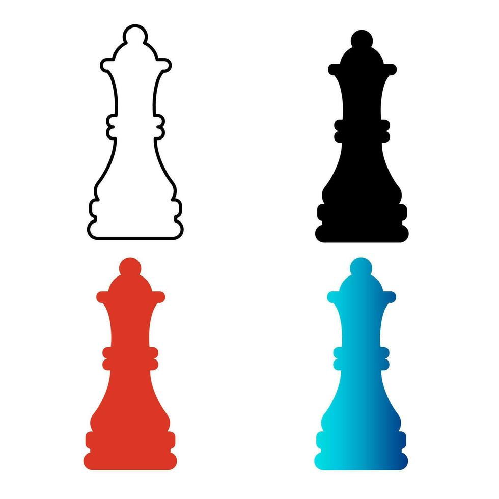 Abstract Chess Queen Silhouette Illustration vector