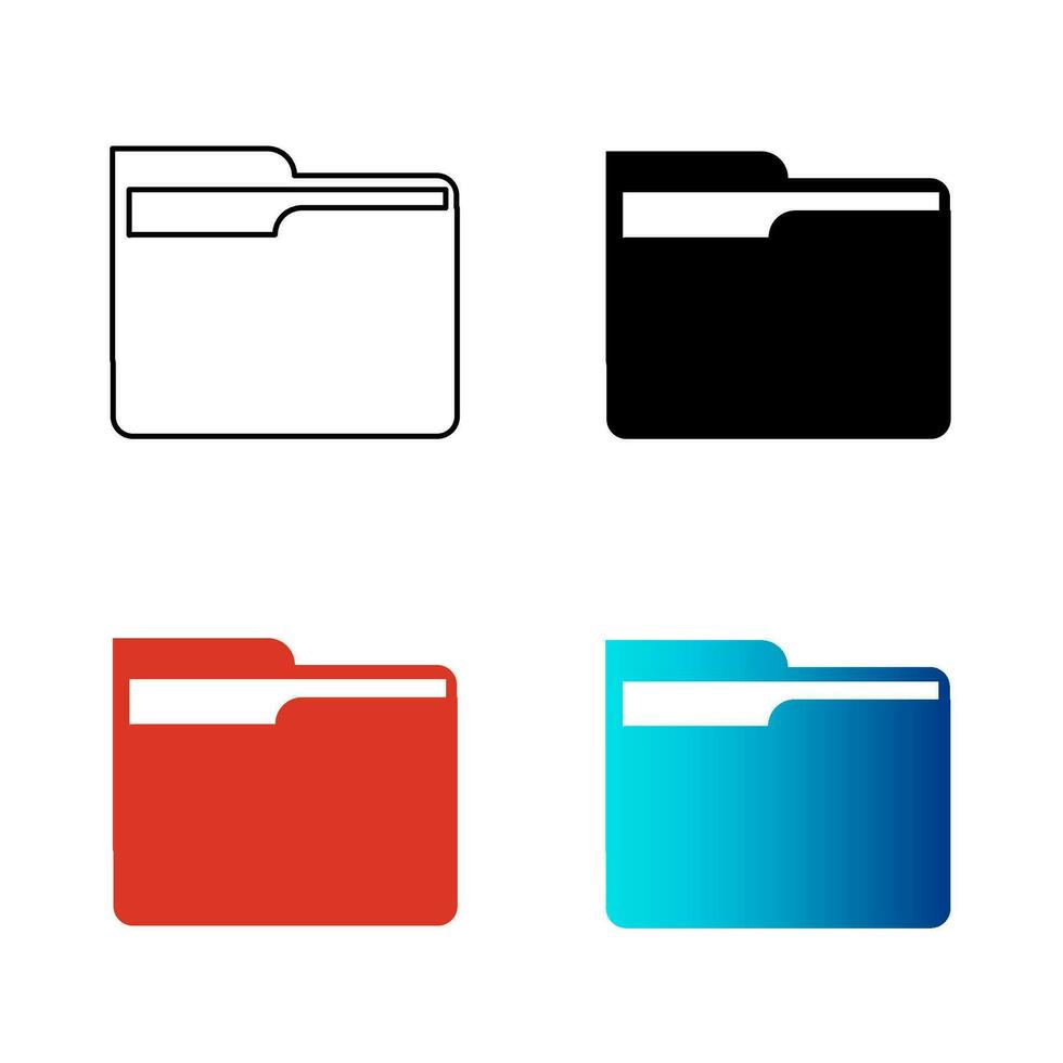 Abstract Computer Folder Silhouette Illustration vector