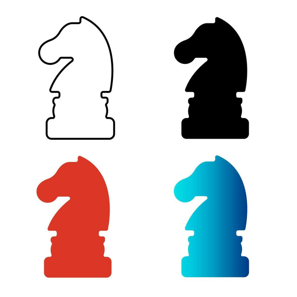 resumen ajedrez Caballero silueta ilustración vector