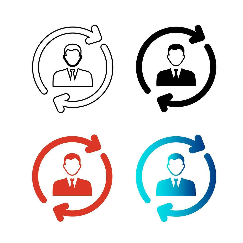 Abstract Customer Journey Silhouette Illustration vector