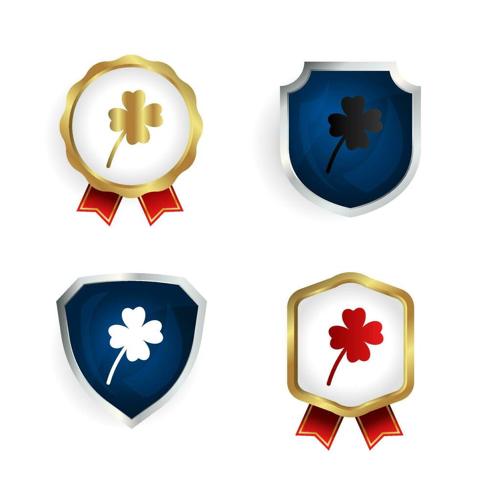 Abstract Clover Badge and Label Collection vector