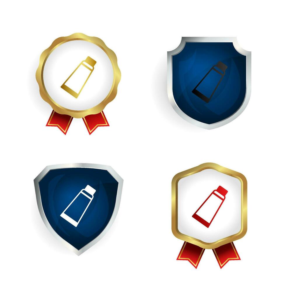 Abstract Cream Tube Badge and Label Collection vector