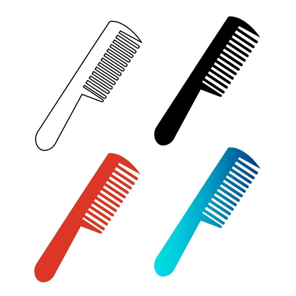 Abstract Hair Comb Silhouette Illustration vector