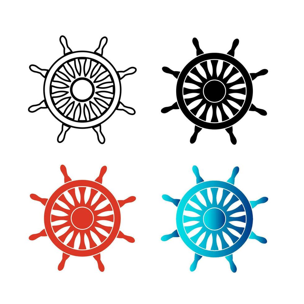 Abstract Helm Wheel Silhouette Illustration vector