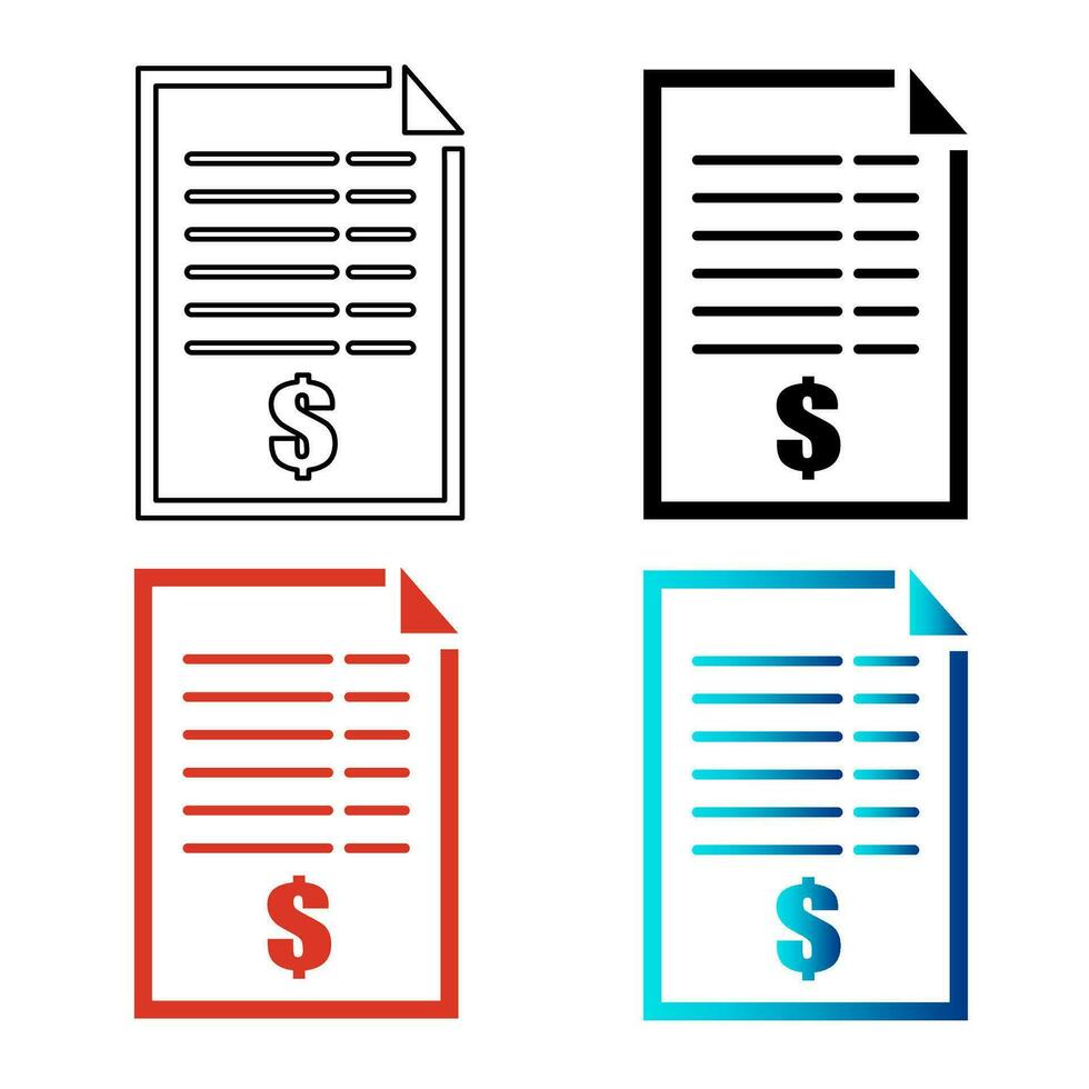 resumen factura recibo silueta ilustración vector