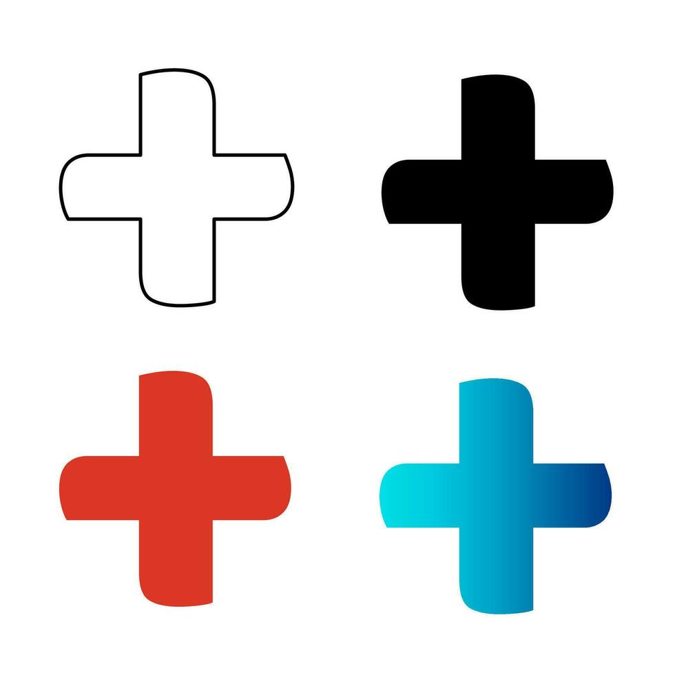 Abstract Math Plus Silhouette Illustration vector
