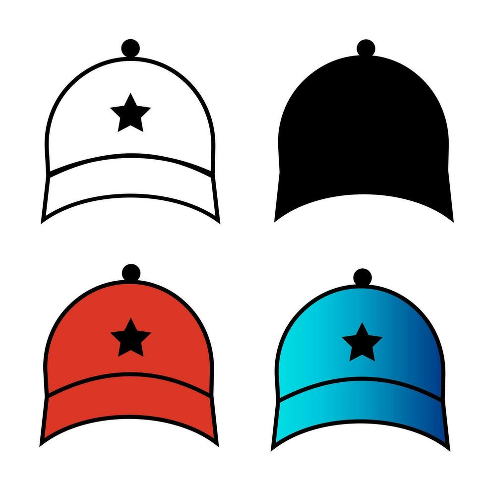 Abstract Men Cap Silhouette Illustration vector
