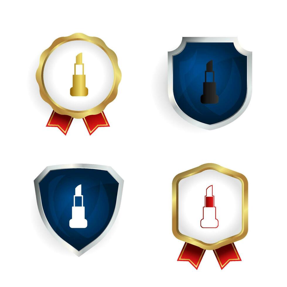 Abstract Lipstick Badge and Label Collection vector