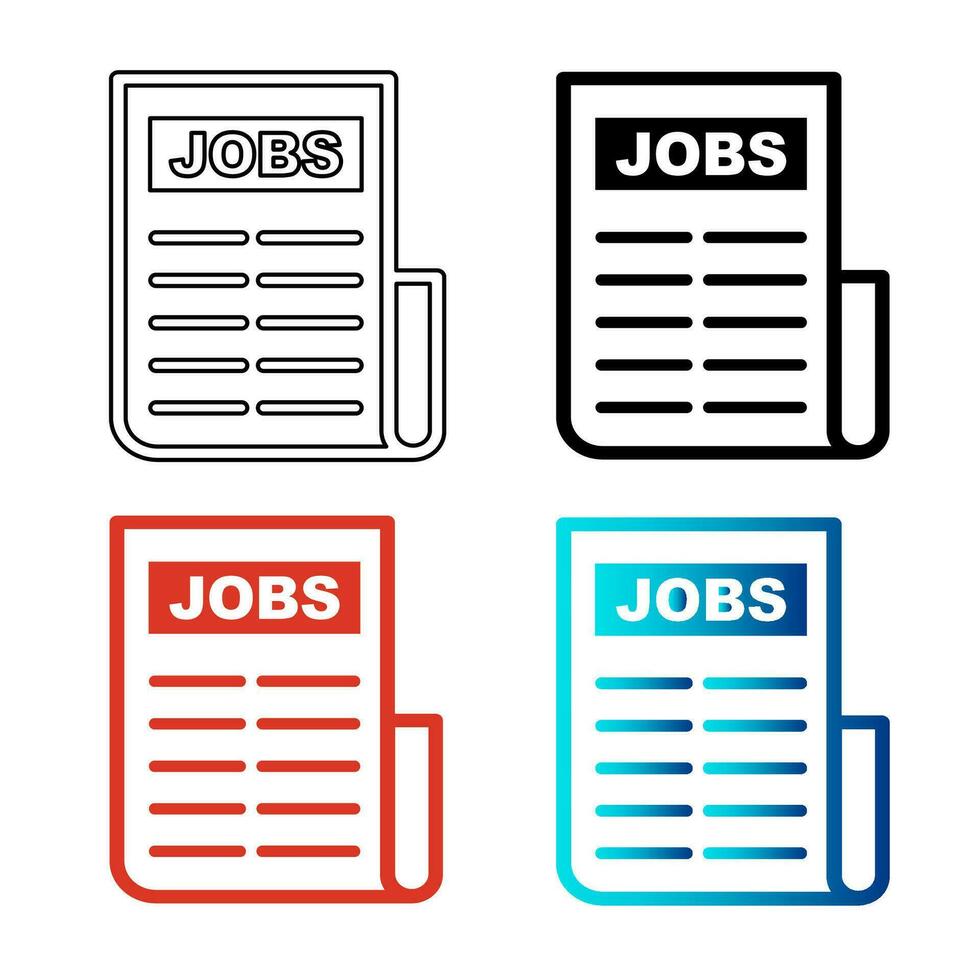 Abstract Newspaper Jobs Silhouette Illustration vector