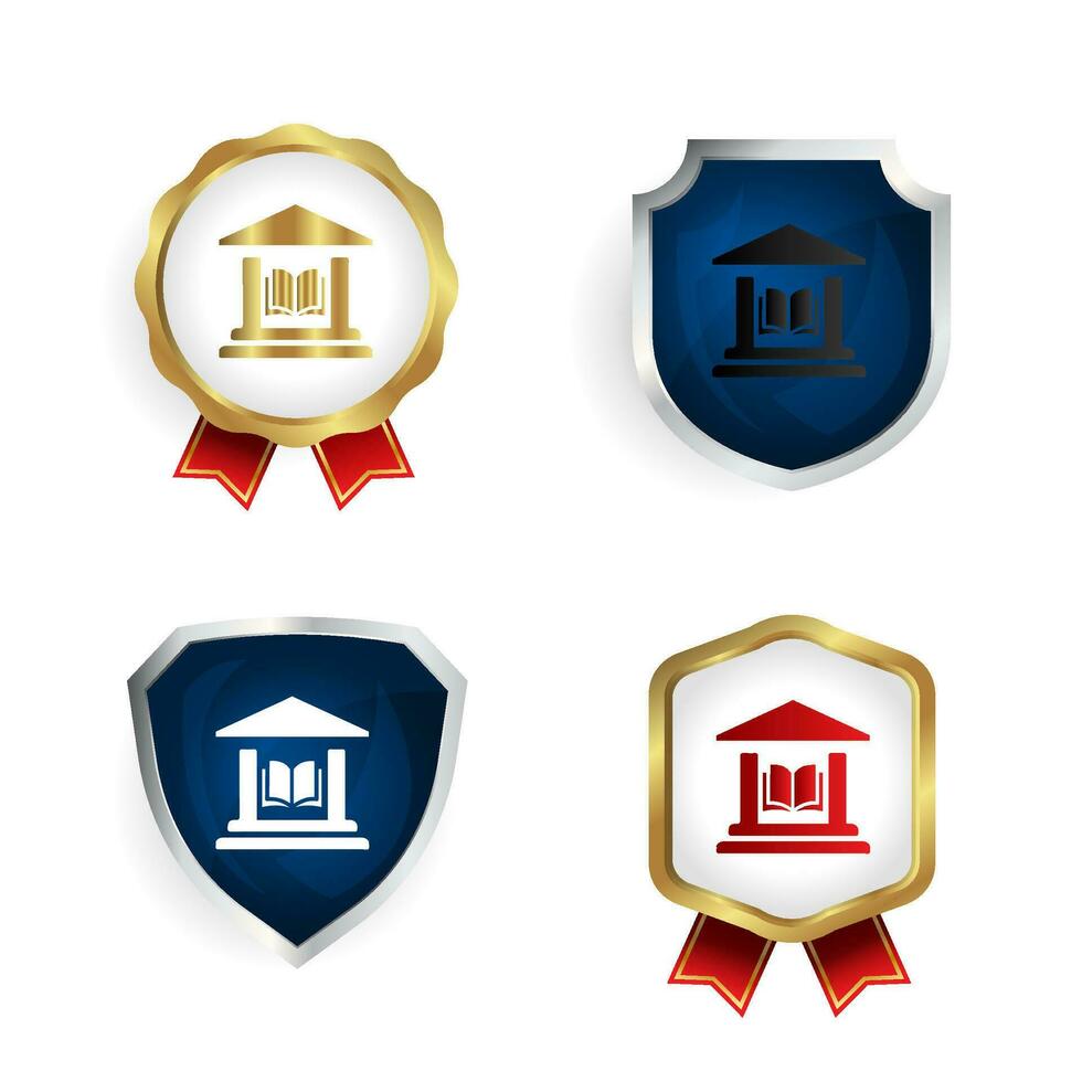 Abstract Library Badge and Label Collection vector