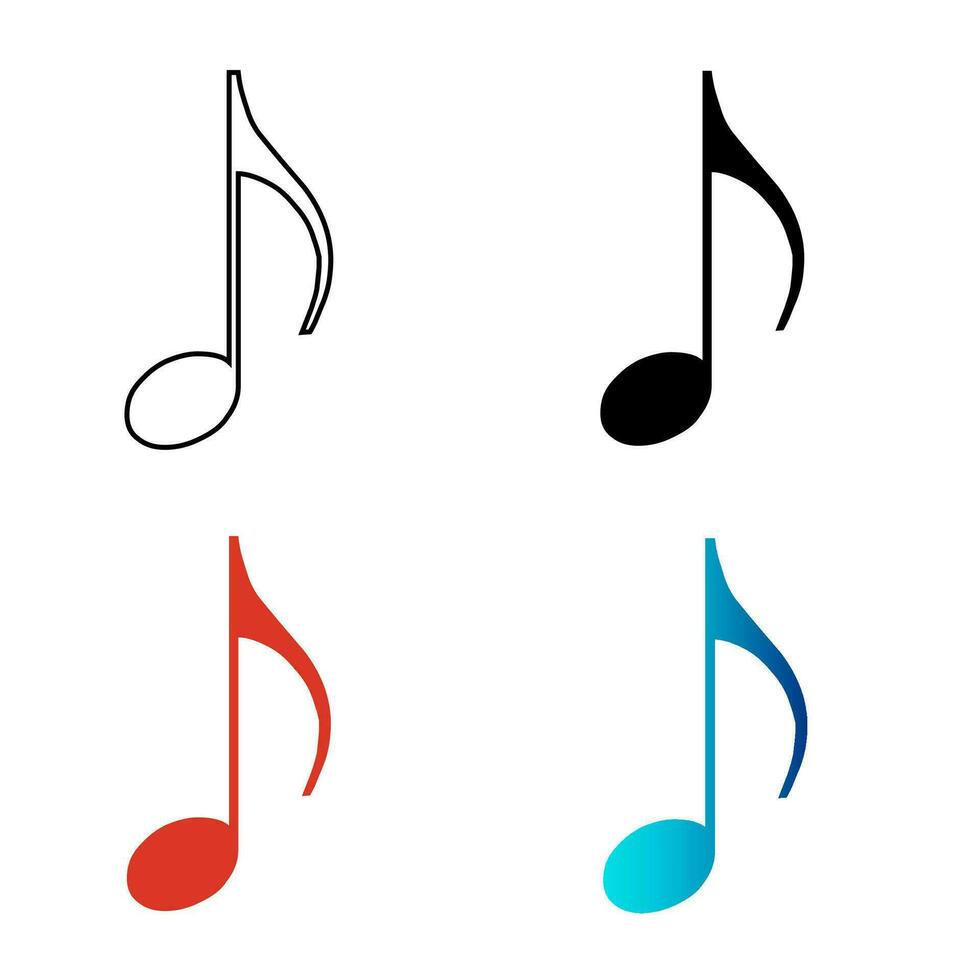Abstract Music Note Silhouette Illustration vector