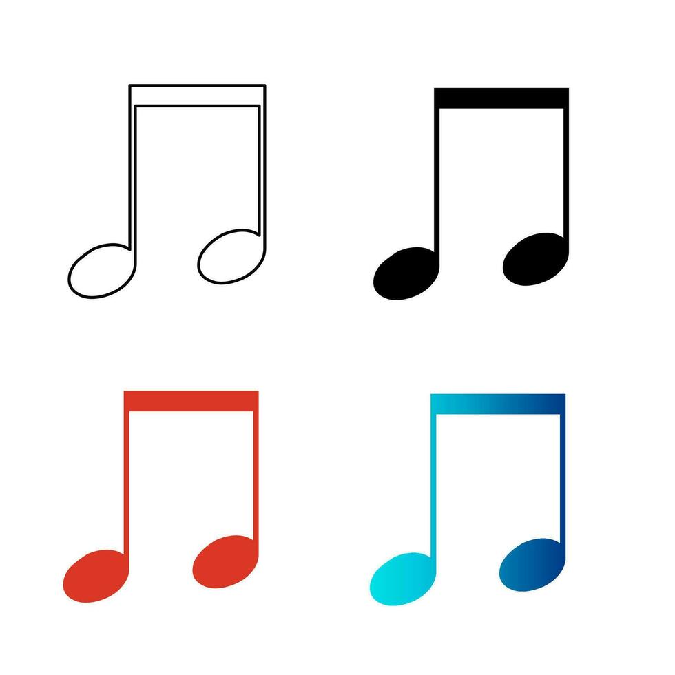 Abstract Musical Note Silhouette Illustration vector