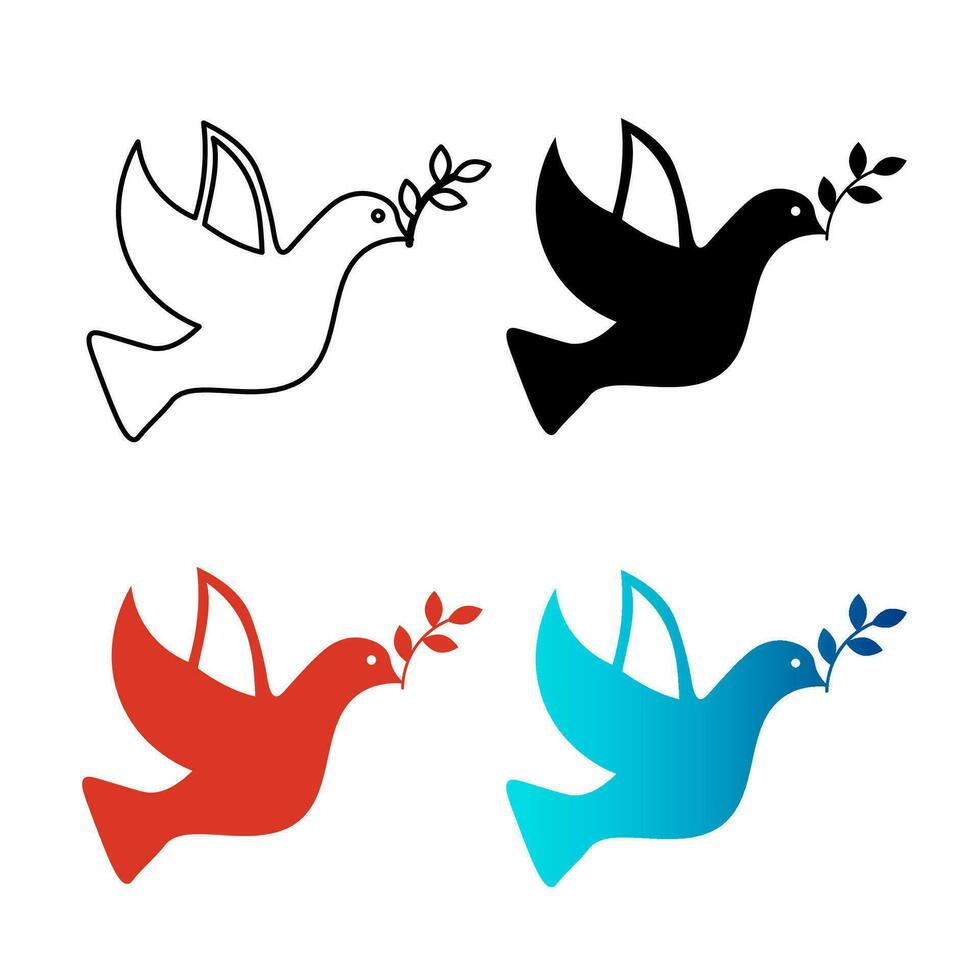 Abstract Peace With Pigeon Silhouette Illustration vector