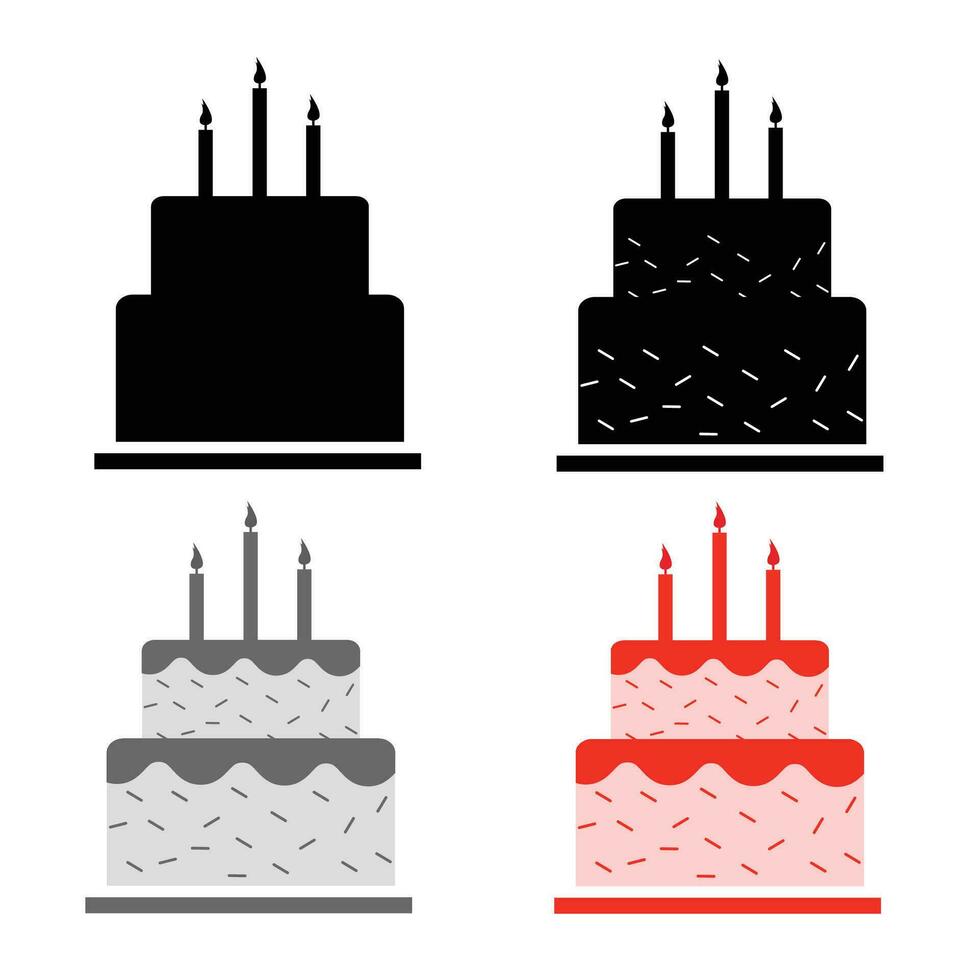 Abstract Party Cake Silhouette Illustration vector