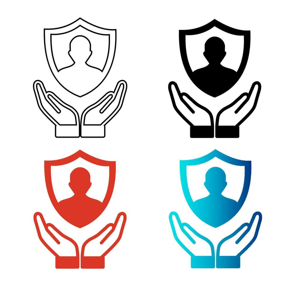 Abstract Person Insurance Silhouette Illustration vector
