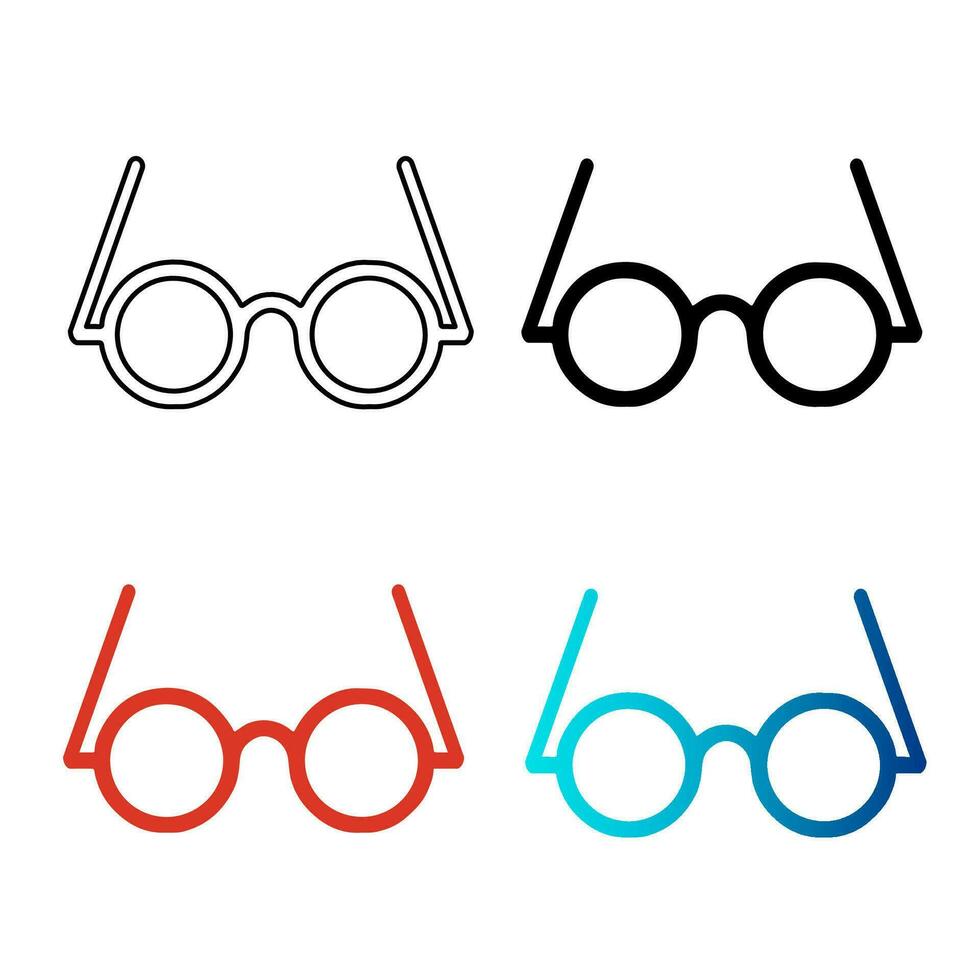 Abstract Round Spectacles Silhouette Illustration vector