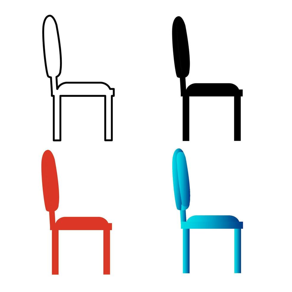 Abstract Side Chair Silhouette Illustration vector
