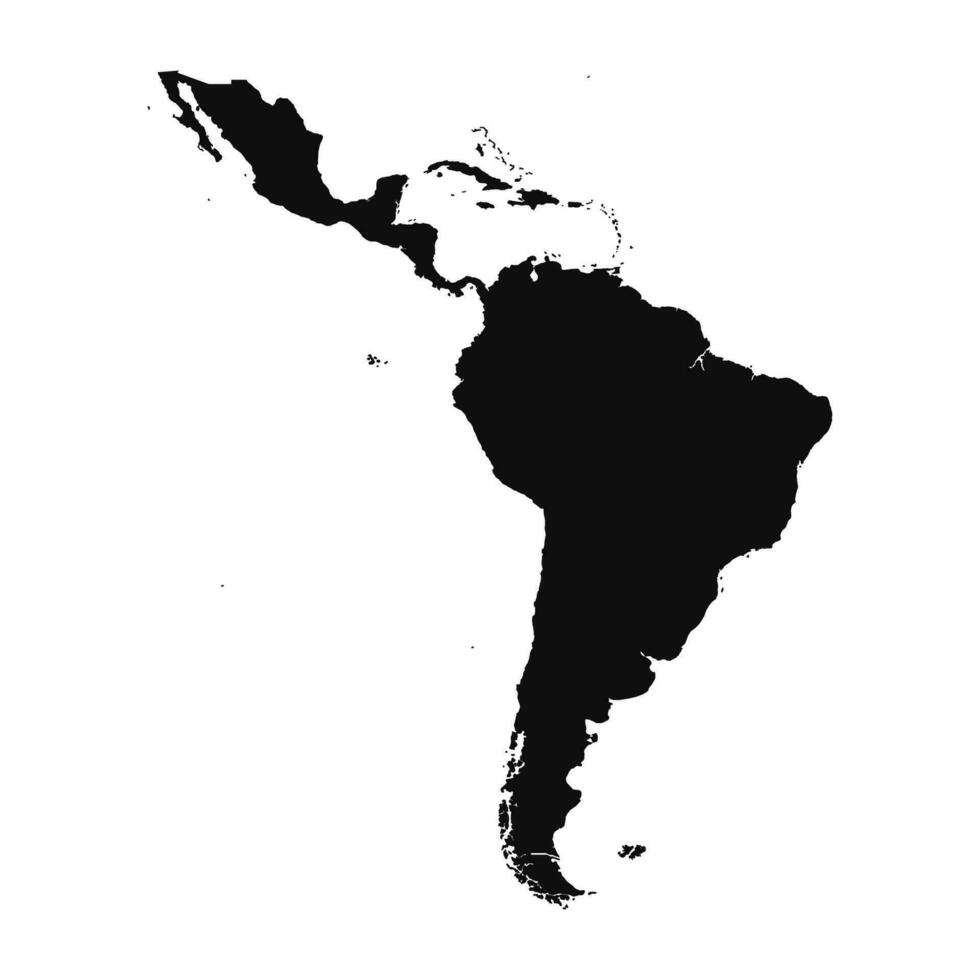 Abstract Silhouette Latin America Simple Map vector