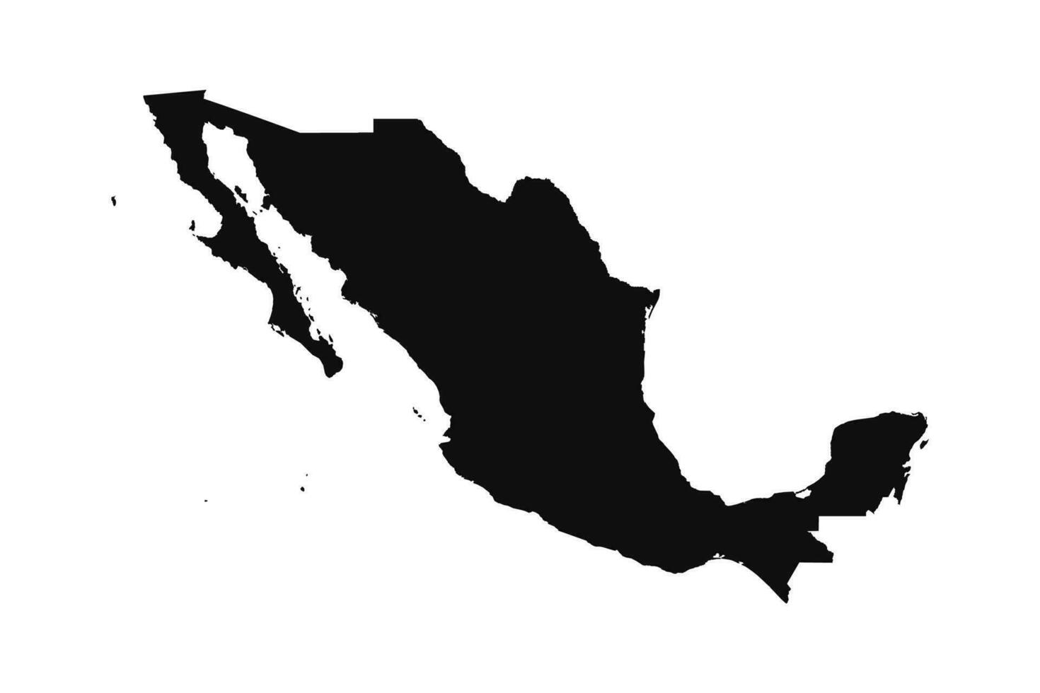 Abstract Silhouette Mexico Simple Map vector