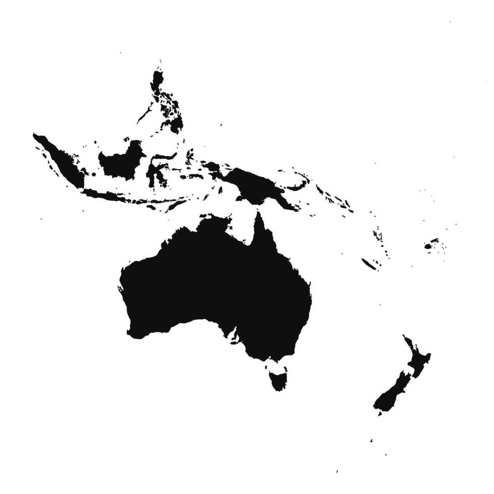 resumen silueta Oceanía sencillo mapa vector