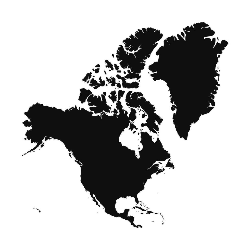Abstract Silhouette North America Simple Map vector