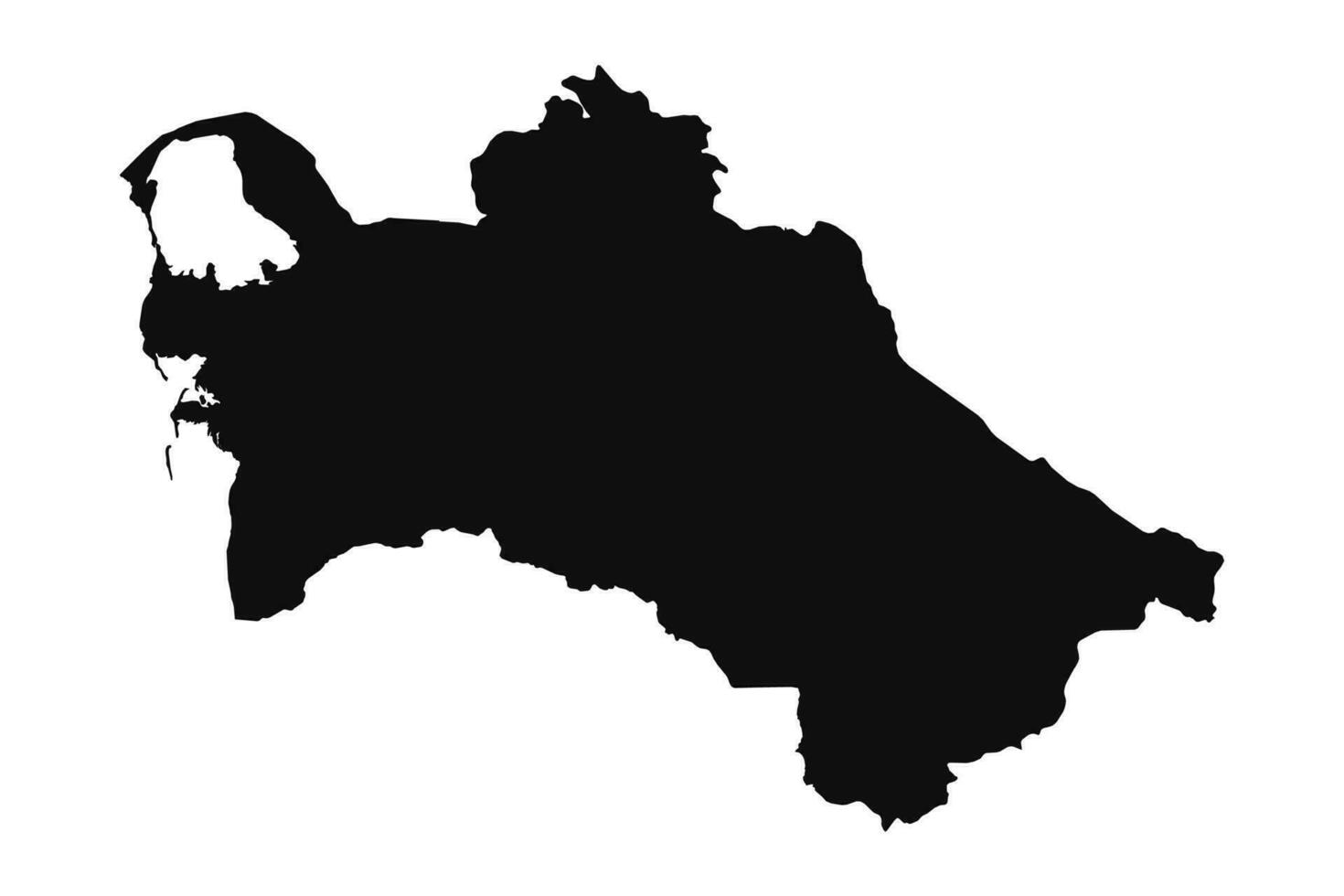 Abstract Silhouette Turkmenistan Simple Map vector