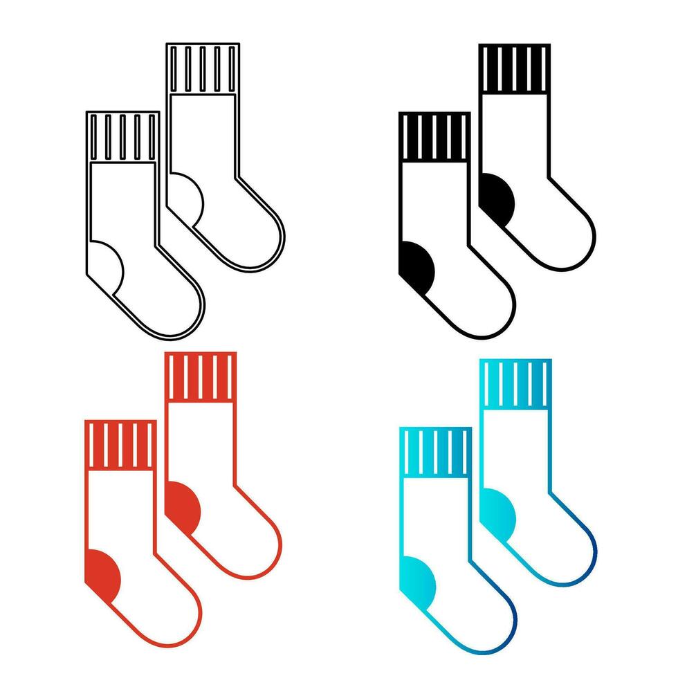 Abstract Socks Silhouette Illustration vector