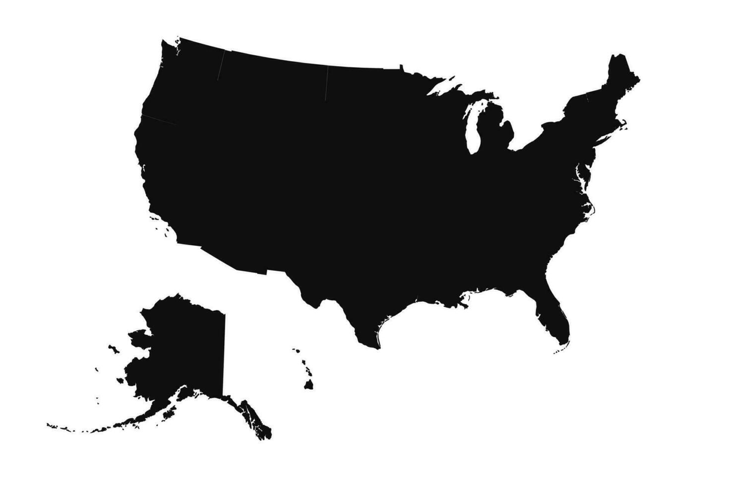 Abstract Silhouette United States Simple Map vector