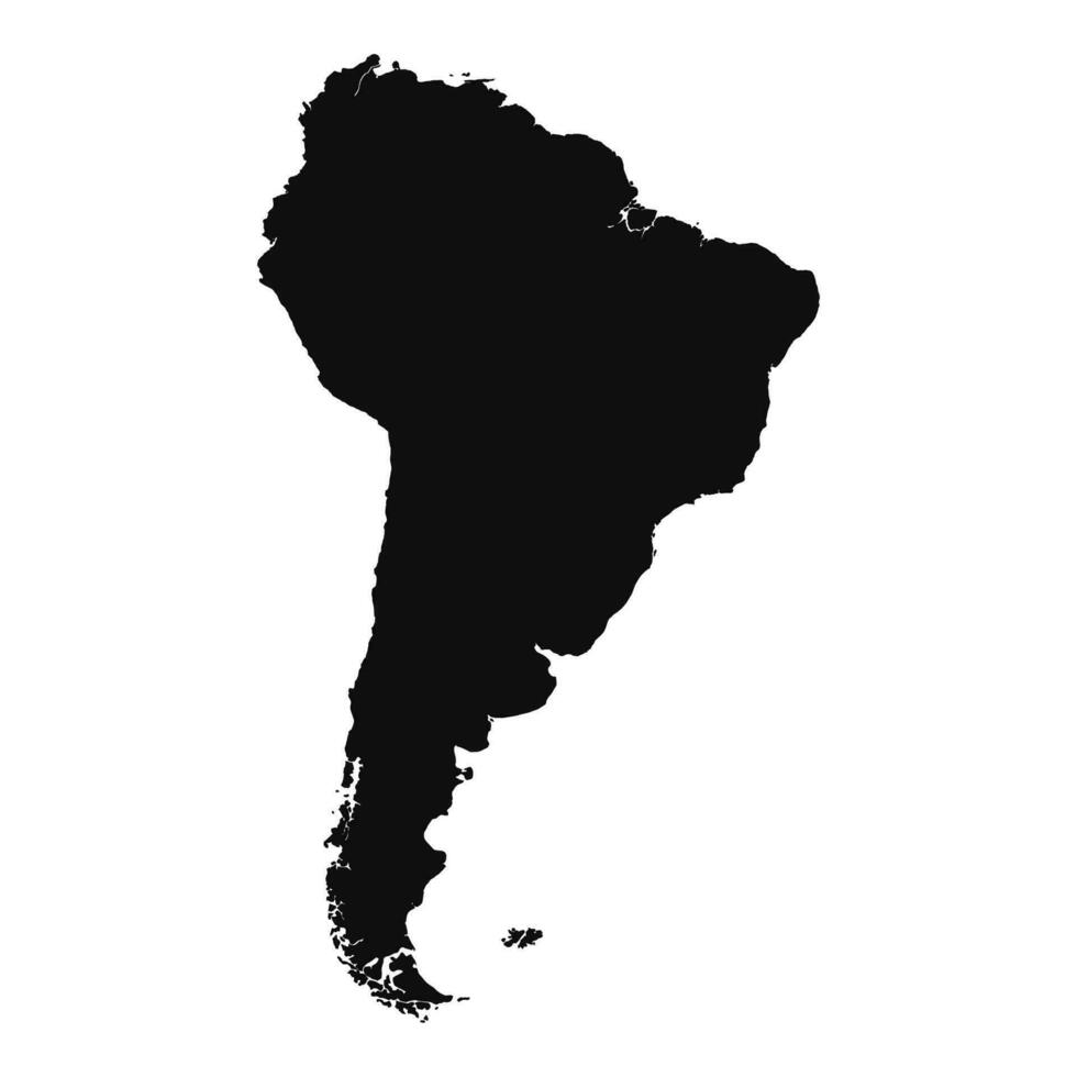 Abstract South America Silhouette Detailed Map vector