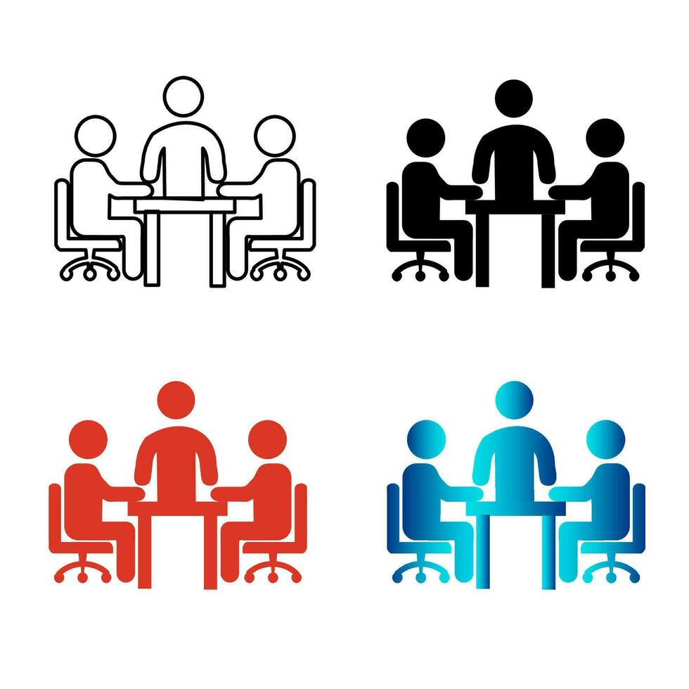 Abstract Team Meeting Silhouette Illustration vector