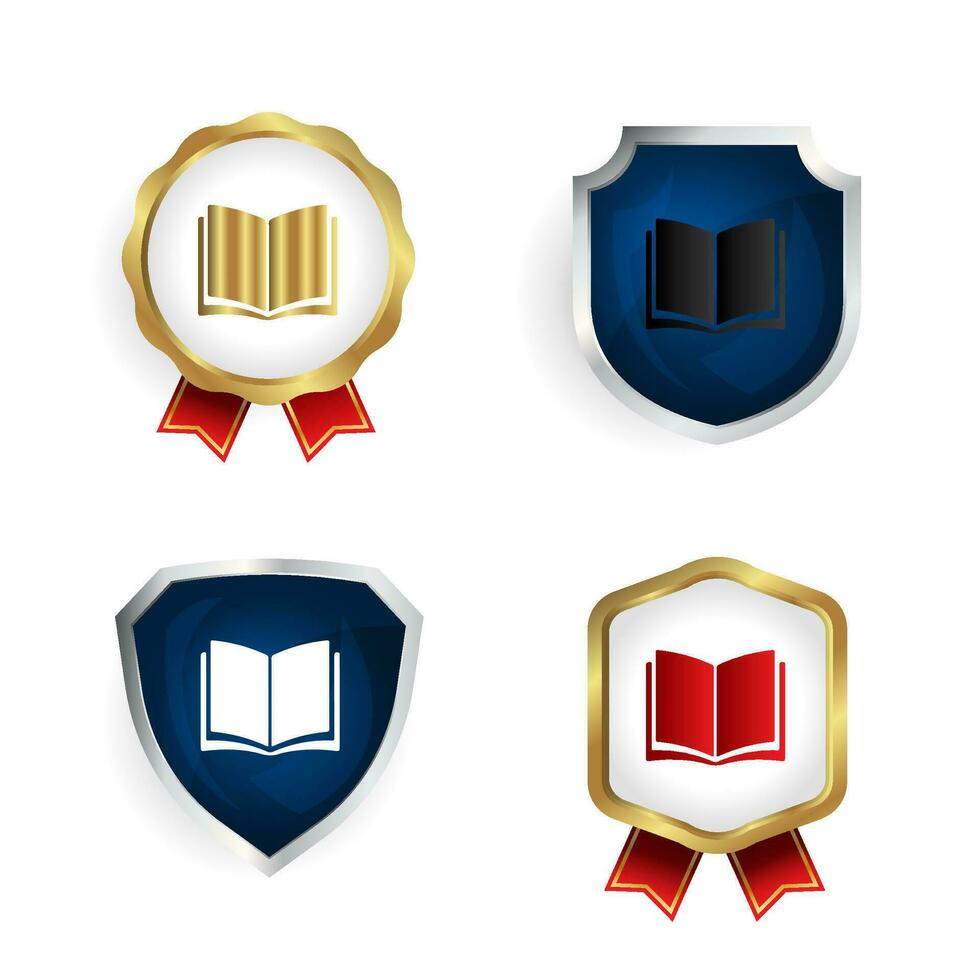 Abstract Study Badge and Label Collection vector