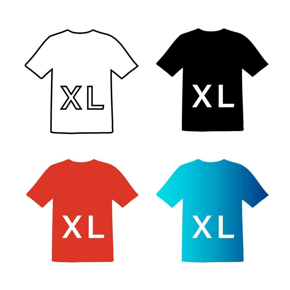 Abstract XL Size Shirt Silhouette Illustration vector