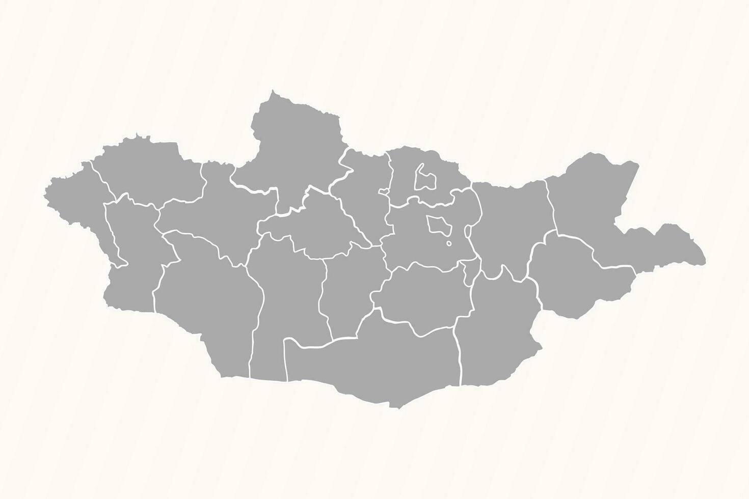Detailed Map of Mongolia With States and Cities vector