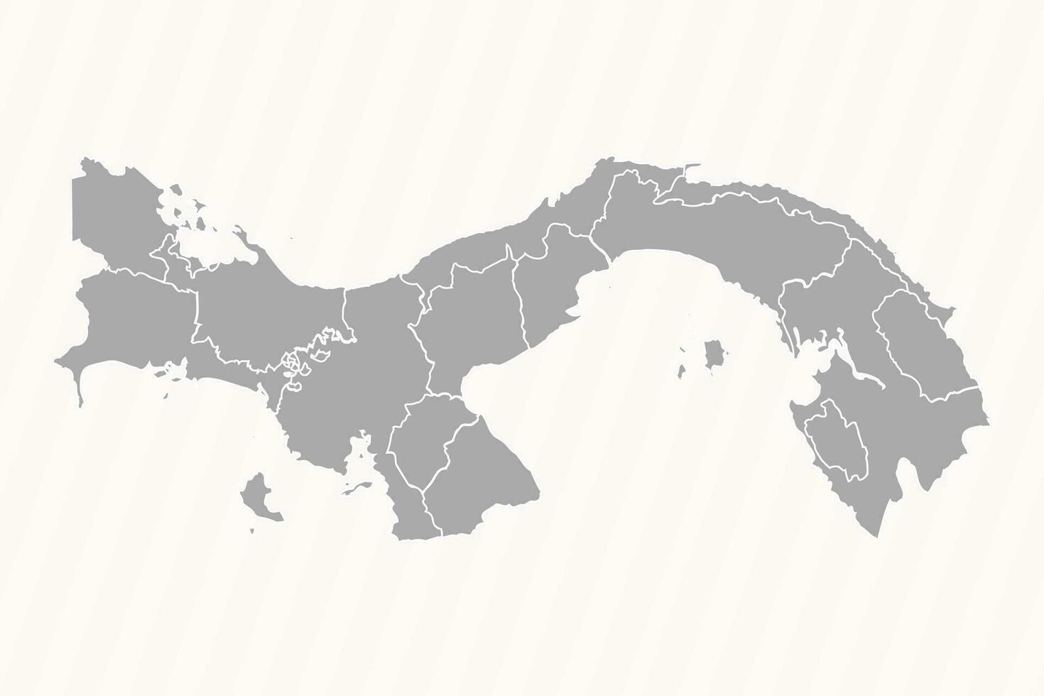 Detailed Map of Panama With States and Cities vector