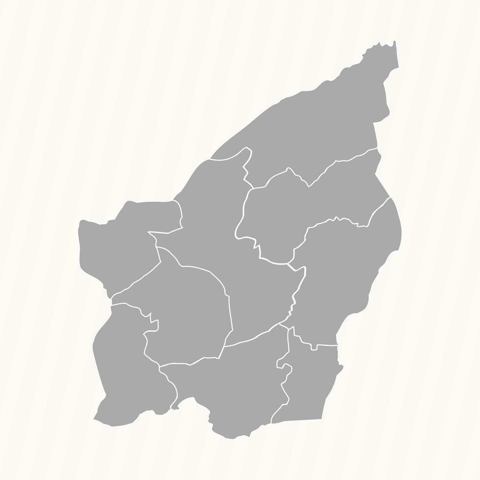 Detailed Map of San Marino With States and Cities vector