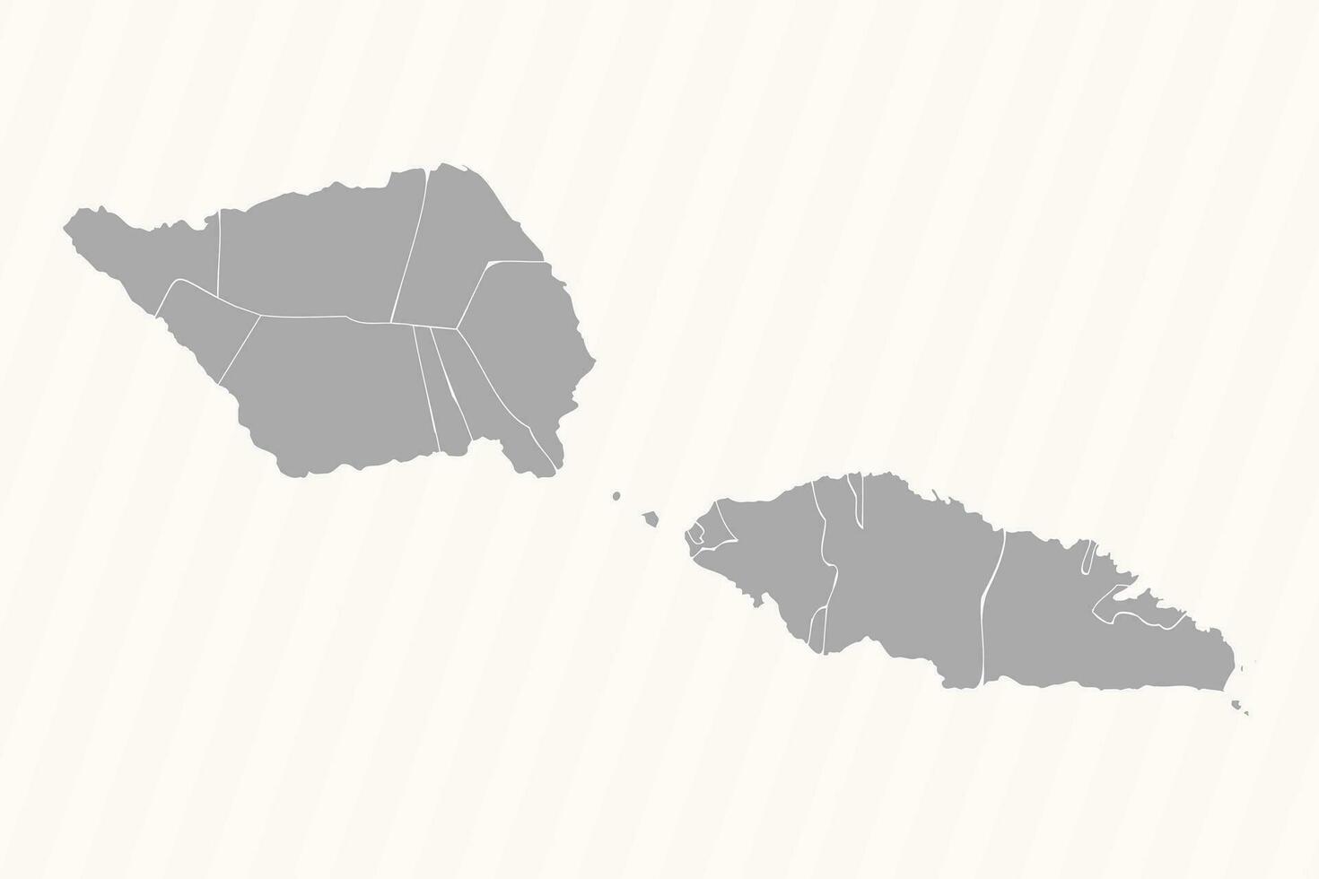 Detailed Map of Samoa With States and Cities vector