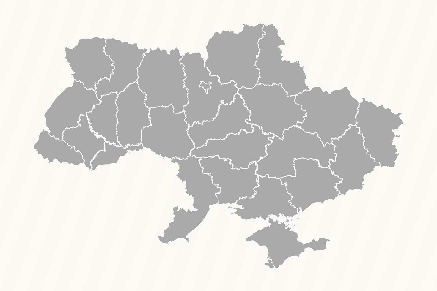 Detailed Map of Ukraine With States and Cities vector