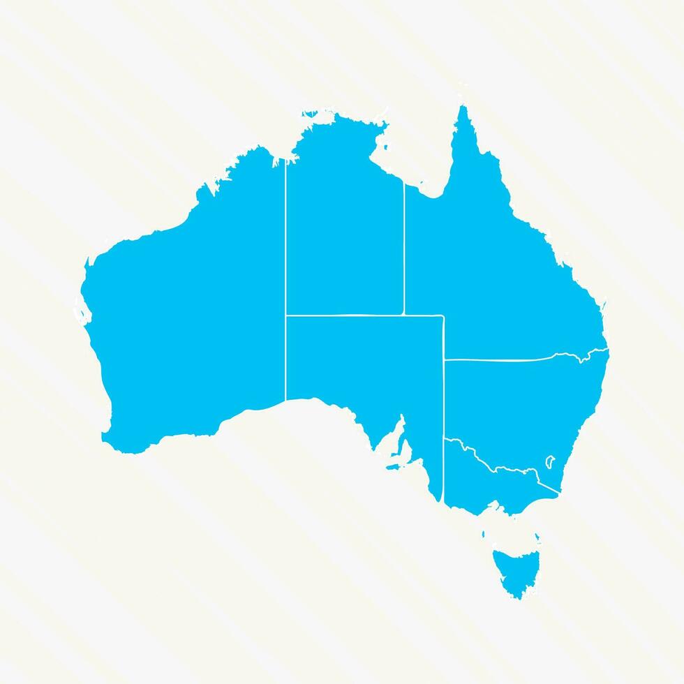 Flat Design Map of Australia With Details vector
