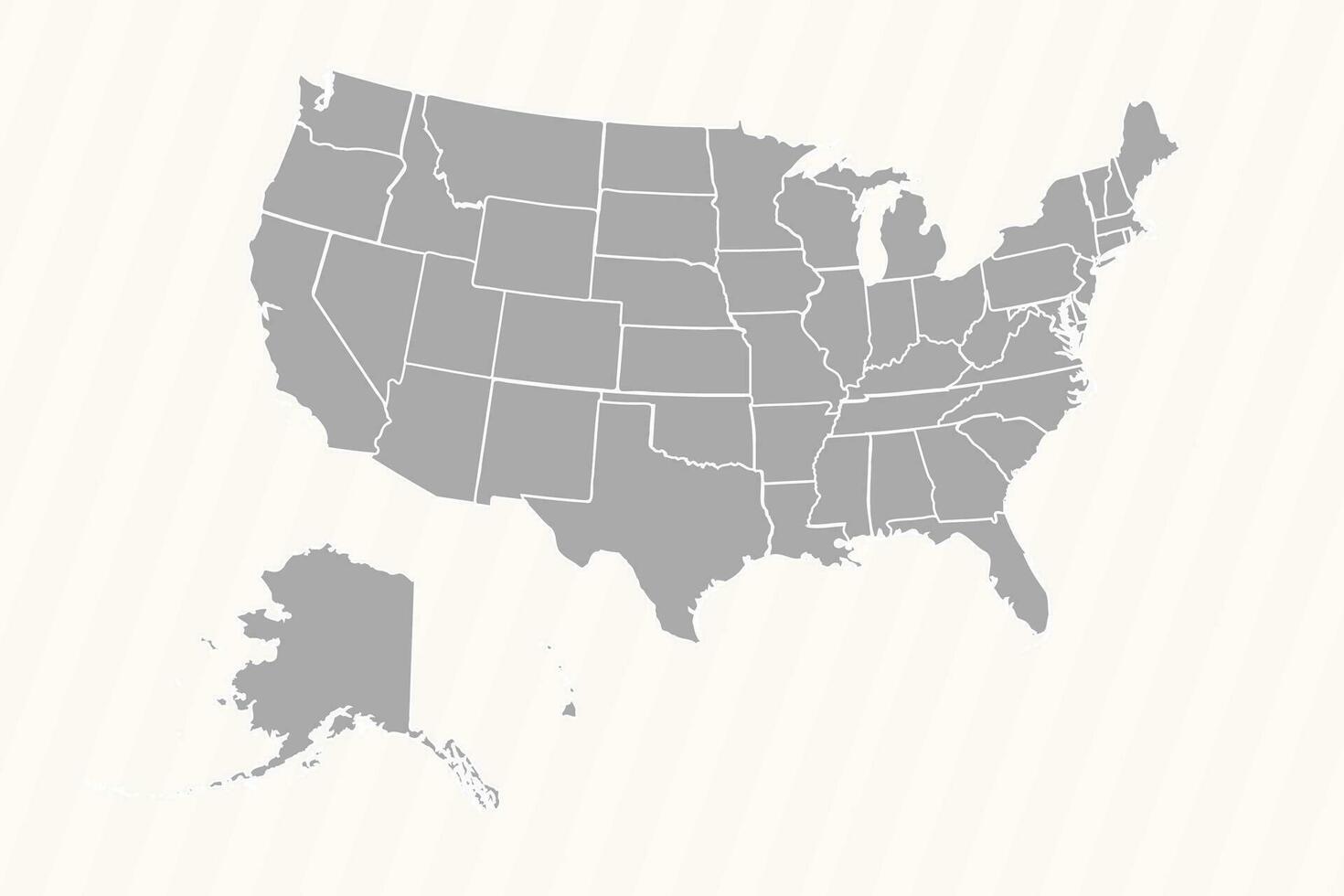 detallado mapa de unido estados con estados y ciudades vector