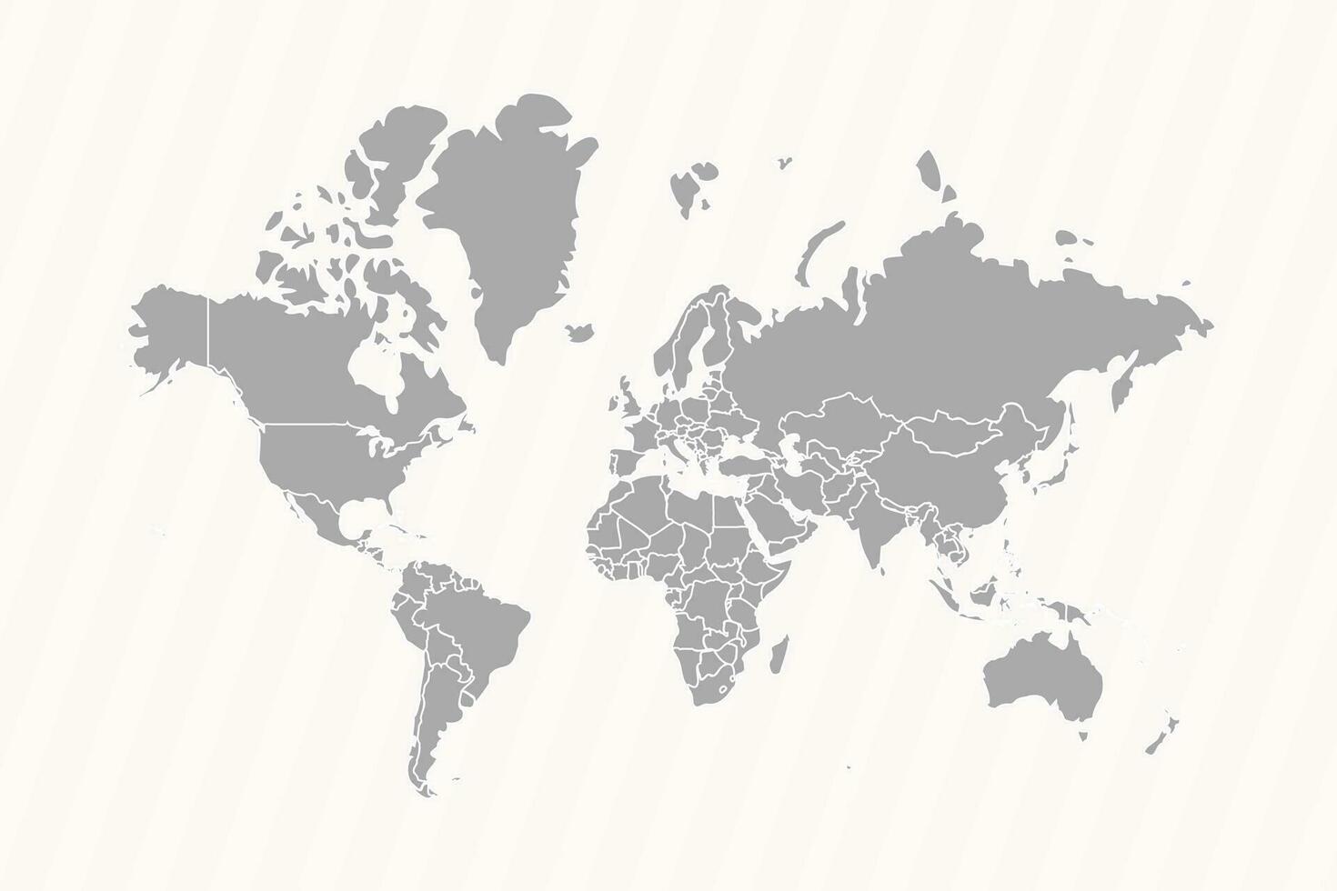 detallado mapa de el mundo con países vector