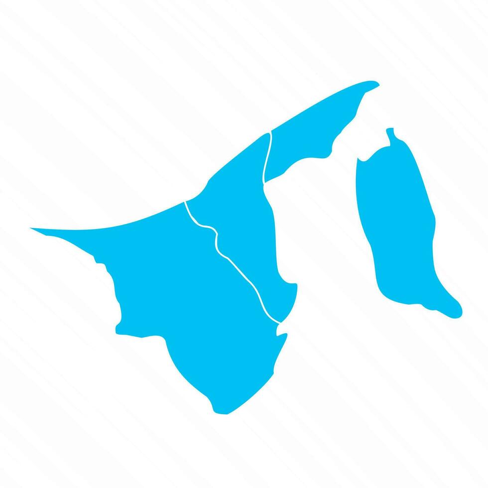 Flat Design Map of Brunei With Details vector