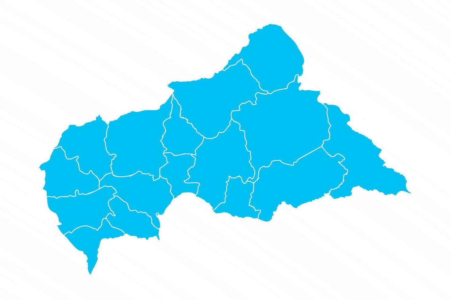 Flat Design Map of Central African Republic With Details vector